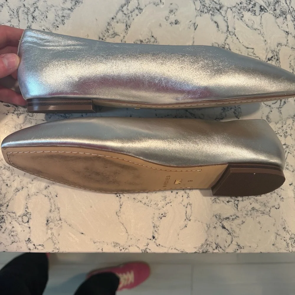 Birdies Silver Women's Flats